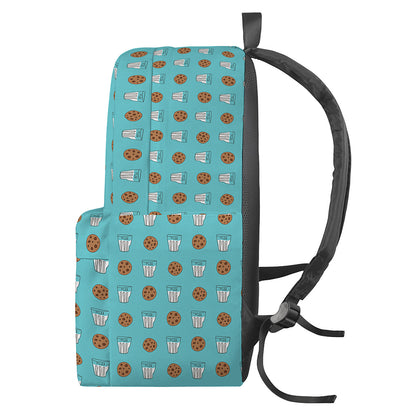 Milk And Cookies Pattern Print Backpack