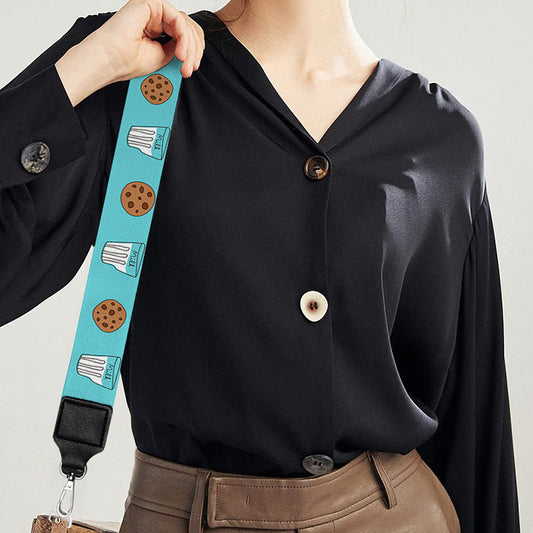 Milk And Cookies Pattern Print Bag Strap
