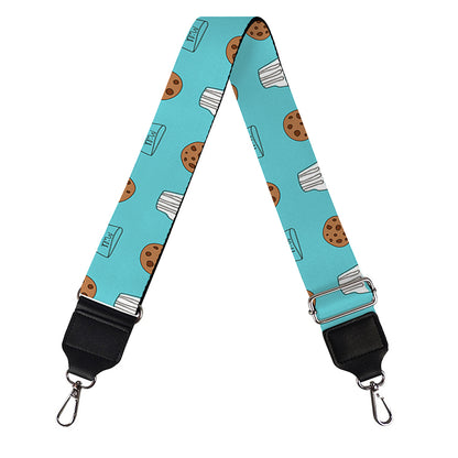 Milk And Cookies Pattern Print Bag Strap