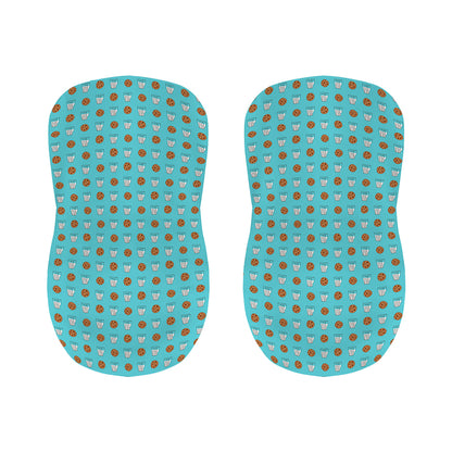 Milk And Cookies Pattern Print Bar Stool Covers