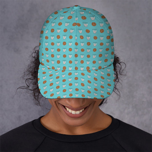 Milk And Cookies Pattern Print Baseball Cap