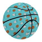 Milk And Cookies Pattern Print Basketball