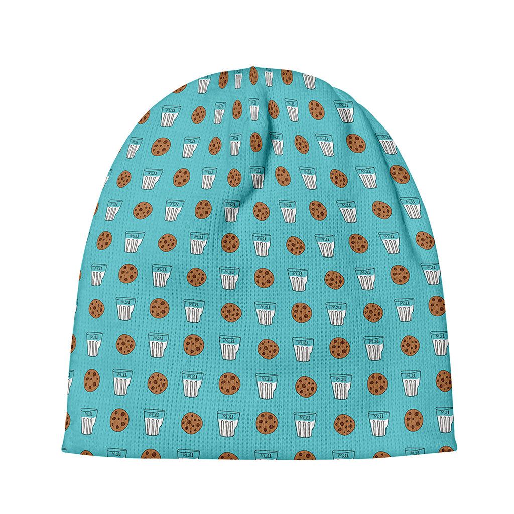 Milk And Cookies Pattern Print Beanie