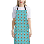 Milk And Cookies Pattern Print Bib Apron With Pocket