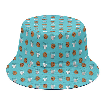 Milk And Cookies Pattern Print Bucket Hat