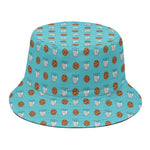 Milk And Cookies Pattern Print Bucket Hat
