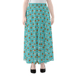 Milk And Cookies Pattern Print Chiffon Maxi Skirt