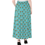 Milk And Cookies Pattern Print Chiffon Maxi Skirt