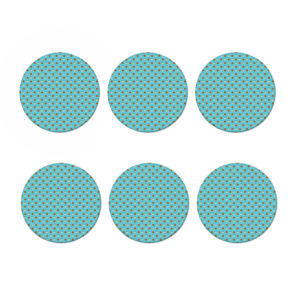 Milk And Cookies Pattern Print Coaster Set