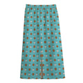 Milk And Cookies Pattern Print Cotton Front Slit Maxi Skirt