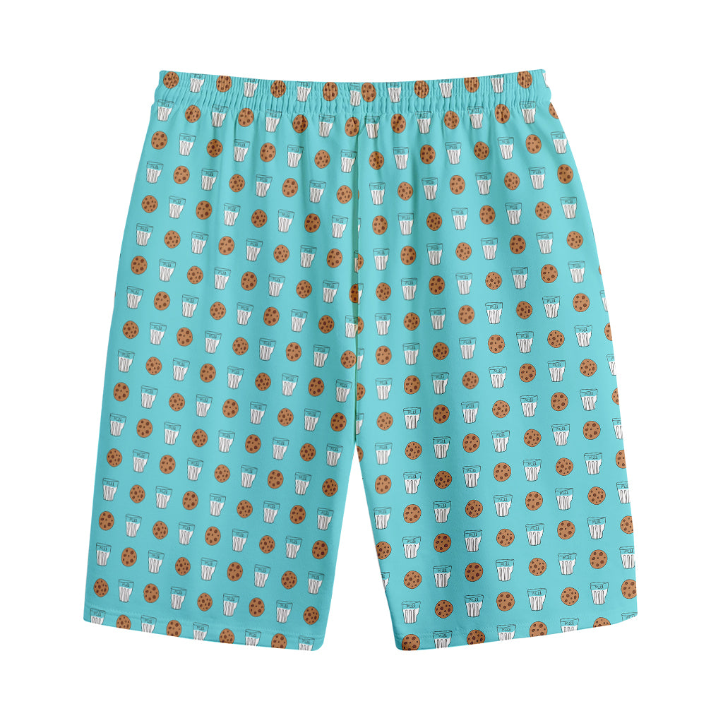 Milk And Cookies Pattern Print Cotton Shorts