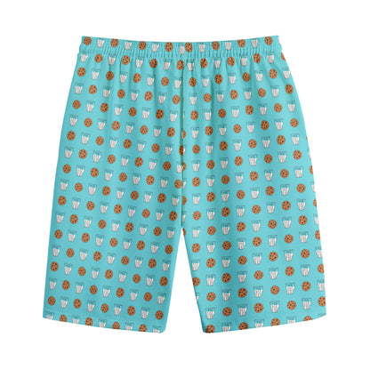 Milk And Cookies Pattern Print Cotton Shorts