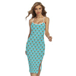 Milk And Cookies Pattern Print Cross Back Cami Dress