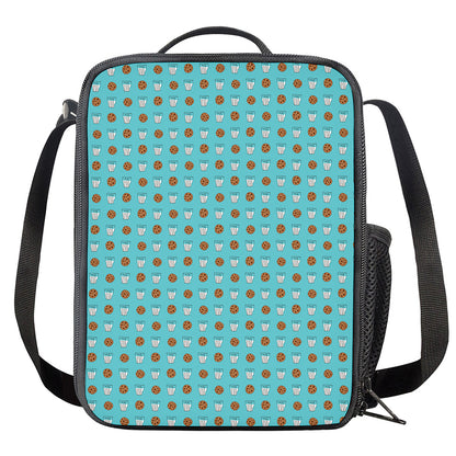 Milk And Cookies Pattern Print Crossbody Lunch Bag