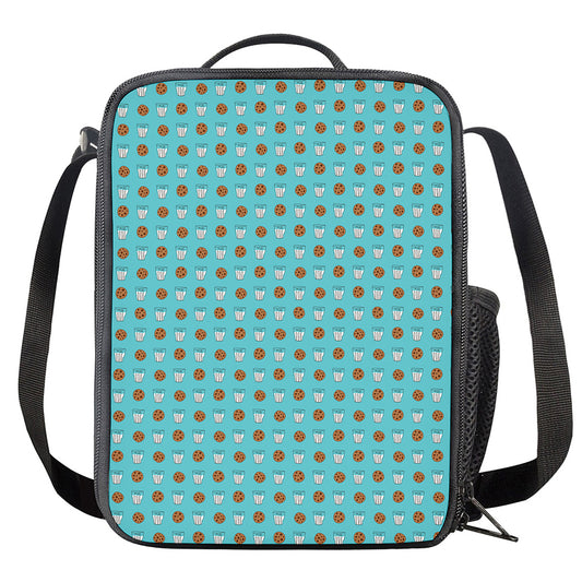 Milk And Cookies Pattern Print Crossbody Lunch Bag