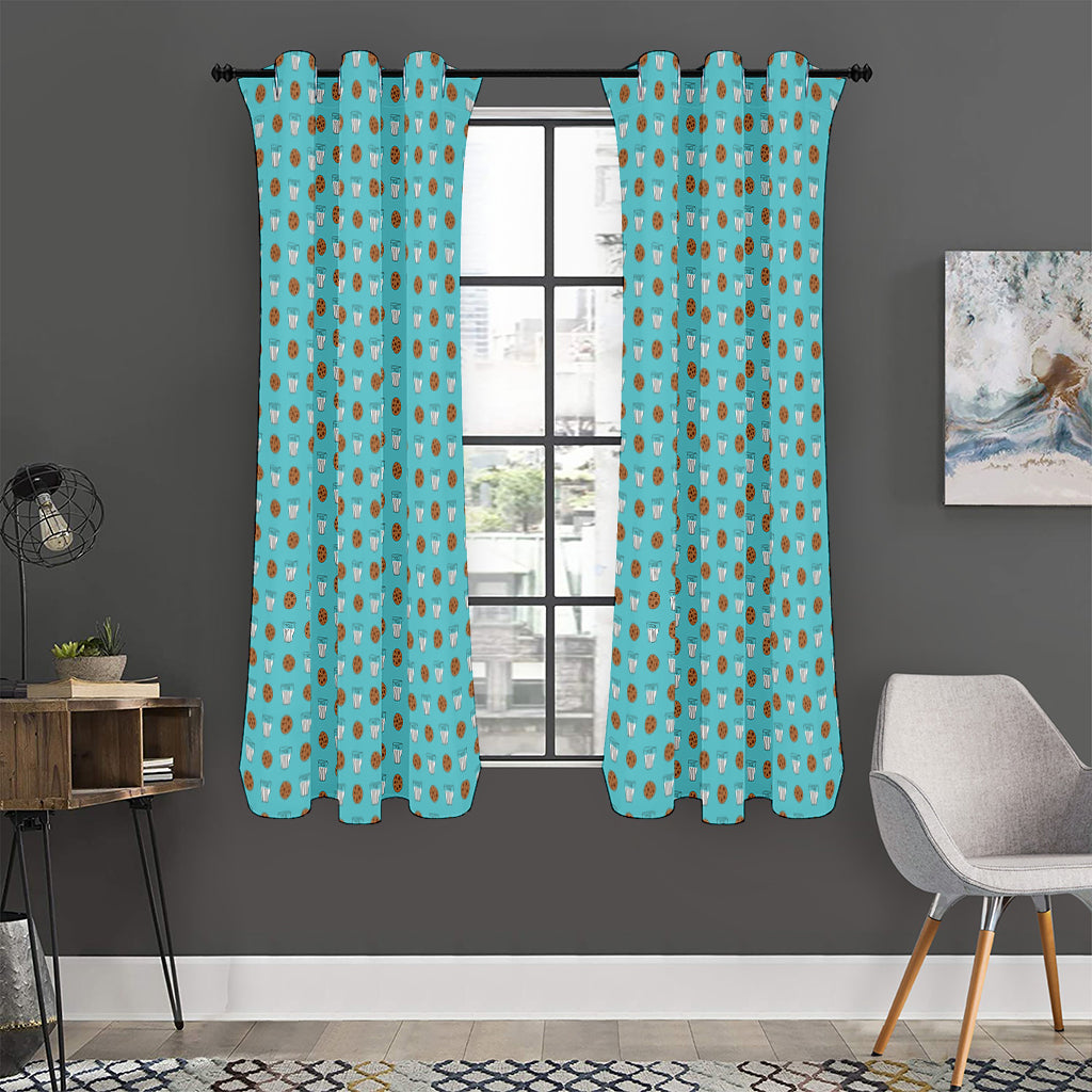 Milk And Cookies Pattern Print Curtain