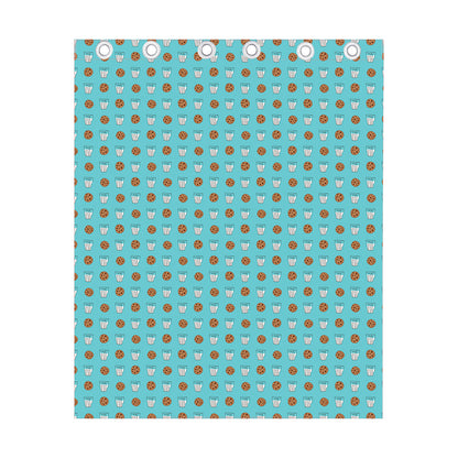 Milk And Cookies Pattern Print Curtain