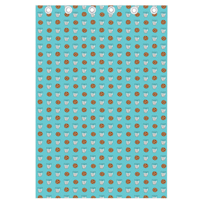 Milk And Cookies Pattern Print Curtain