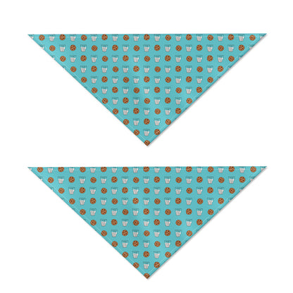 Milk And Cookies Pattern Print Dog Bandana