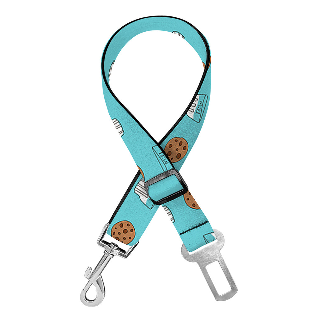 Milk And Cookies Pattern Print Dog Seat Belt
