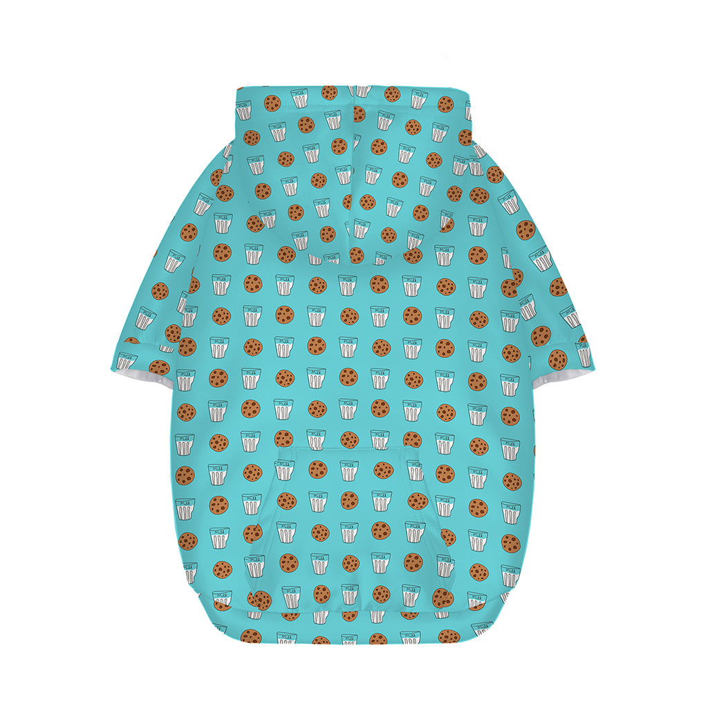 Milk And Cookies Pattern Print Dog Zip Up Hoodie