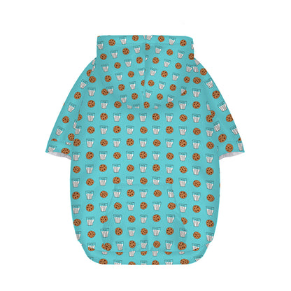 Milk And Cookies Pattern Print Dog Zip Up Hoodie