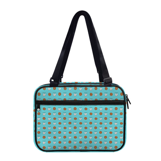 Milk And Cookies Pattern Print Double Strap Bible Bag