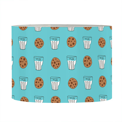 Milk And Cookies Pattern Print Drum Lamp Shade