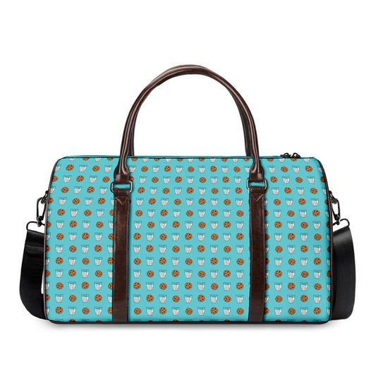Milk And Cookies Pattern Print Duffle Bag