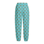 Milk And Cookies Pattern Print Fleece Lined Knit Pants
