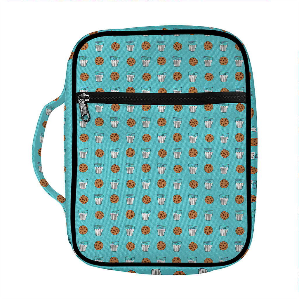 Milk And Cookies Pattern Print Front Pocket Bible Bag