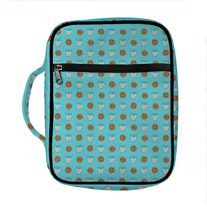 Milk And Cookies Pattern Print Front Pocket Bible Bag