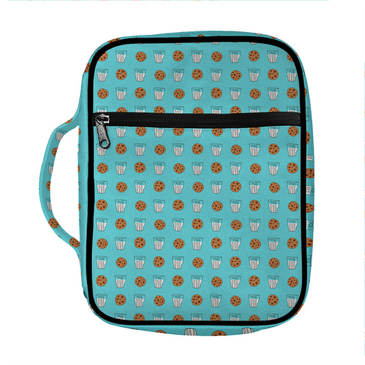 Milk And Cookies Pattern Print Front Pocket Bible Bag