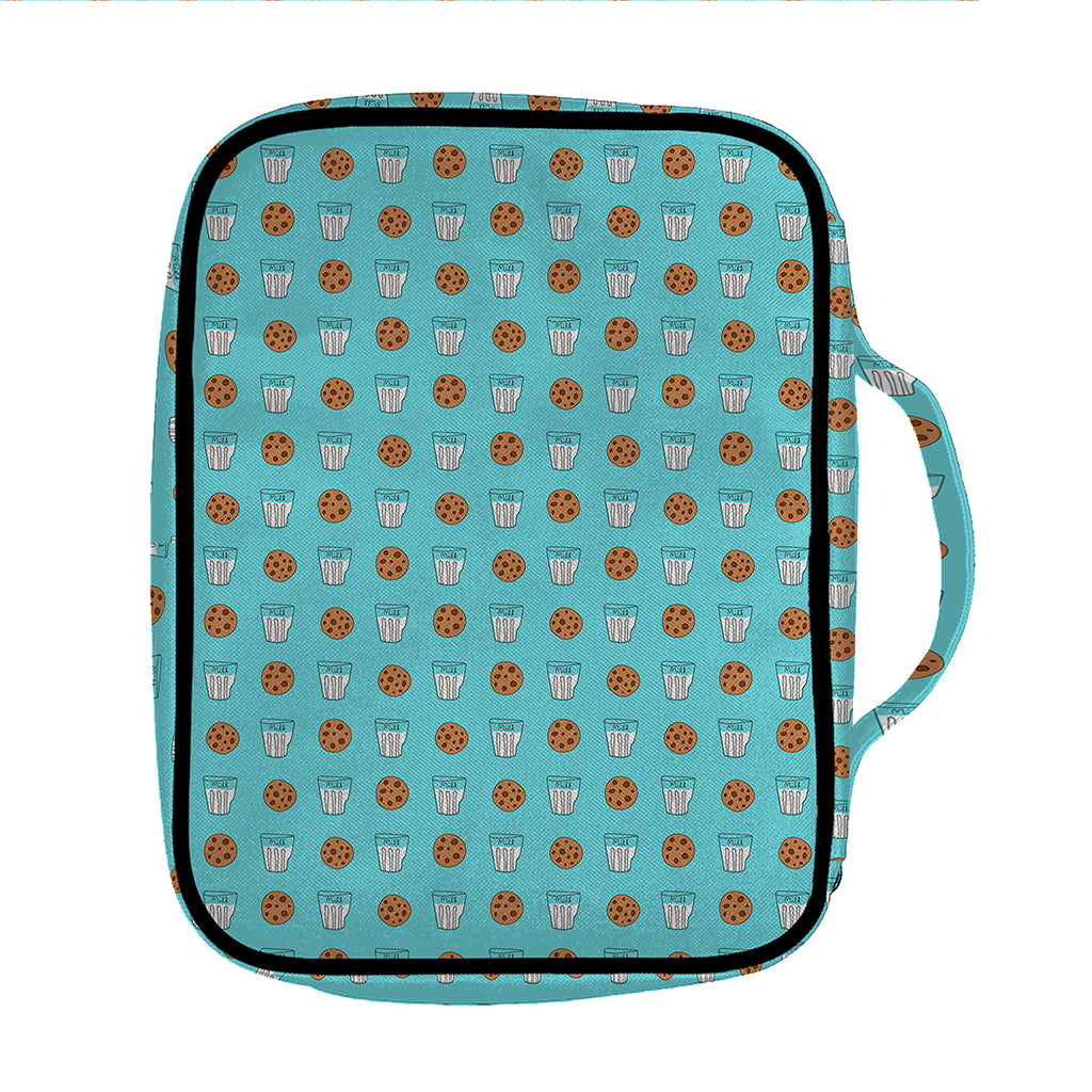 Milk And Cookies Pattern Print Front Pocket Bible Bag