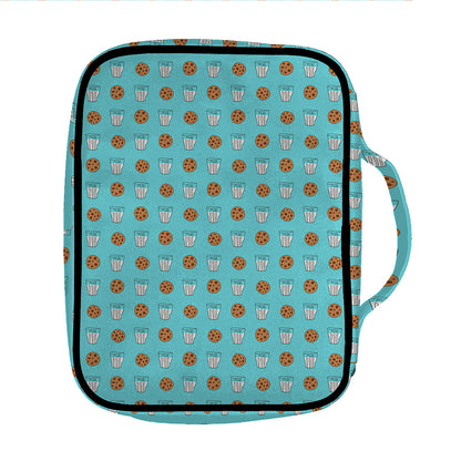 Milk And Cookies Pattern Print Front Pocket Bible Bag