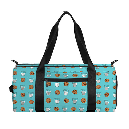 Milk And Cookies Pattern Print Gym Bag