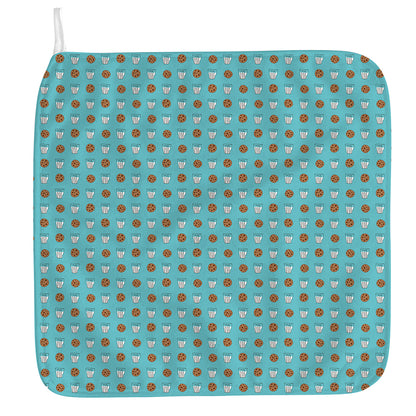 Milk And Cookies Pattern Print Hand Towel