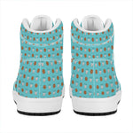 Milk And Cookies Pattern Print High Top Leather Sneakers