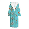 Milk And Cookies Pattern Print Hooded Bathrobe