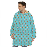 Milk And Cookies Pattern Print Hoodie Blanket