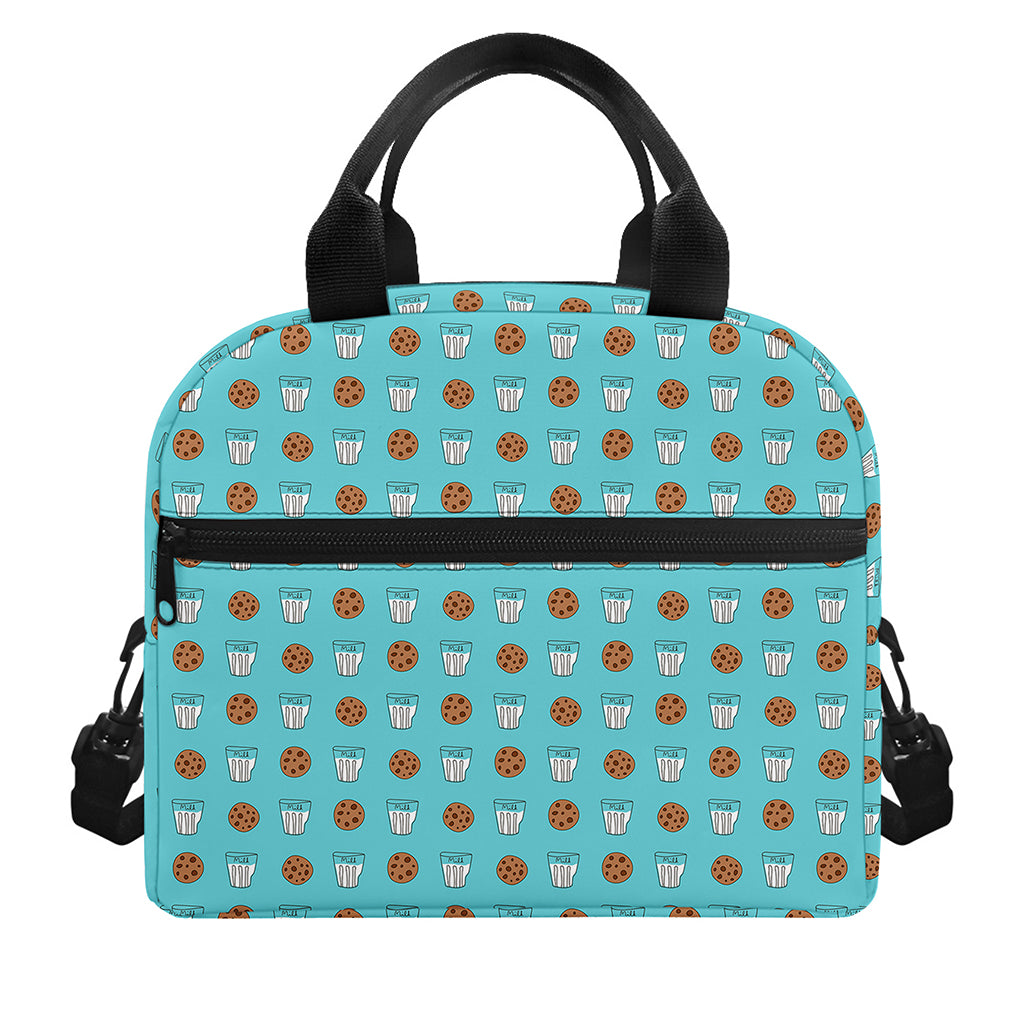 Milk And Cookies Pattern Print Insulated Lunch Bag