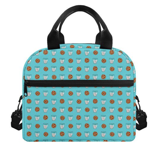 Milk And Cookies Pattern Print Insulated Lunch Bag