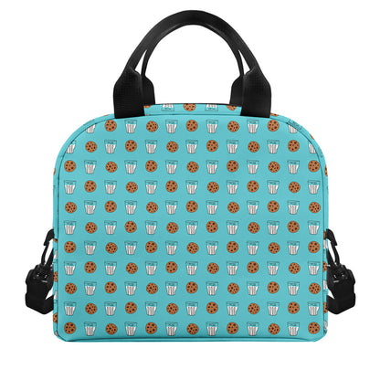 Milk And Cookies Pattern Print Insulated Lunch Bag