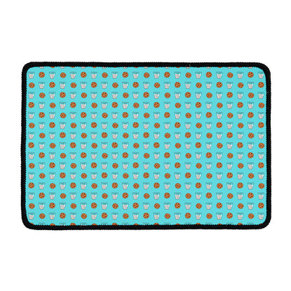 Milk And Cookies Pattern Print Kitchen Mat