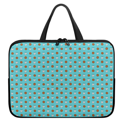 Milk And Cookies Pattern Print Laptop Sleeve With Handle