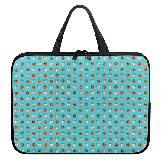 Milk And Cookies Pattern Print Laptop Sleeve With Handle