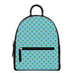 Milk And Cookies Pattern Print Leather Backpack