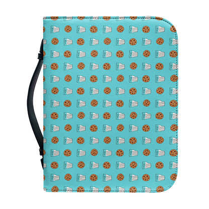 Milk And Cookies Pattern Print Leather Bible Cover