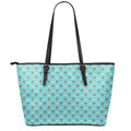 Milk And Cookies Pattern Print Leather Tote Bag With Zipper