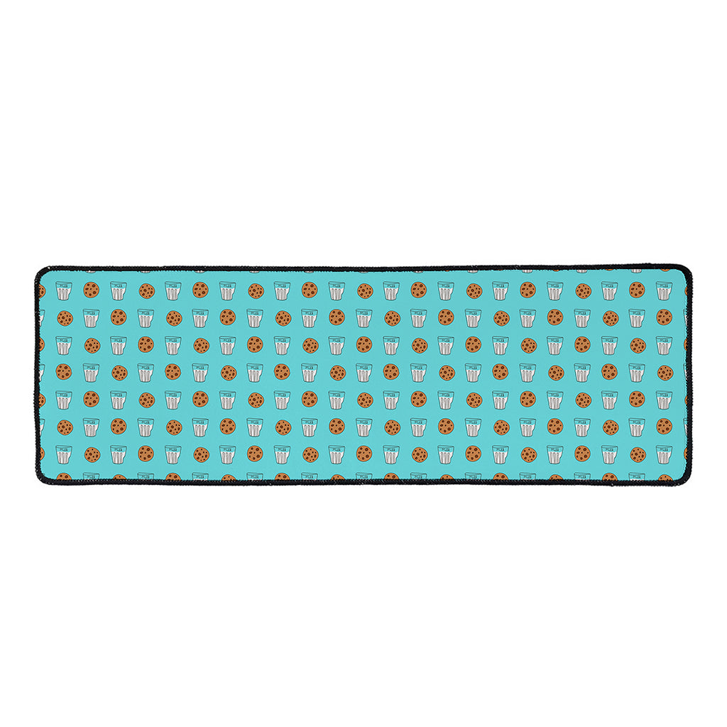 Milk And Cookies Pattern Print Long Kitchen Mat